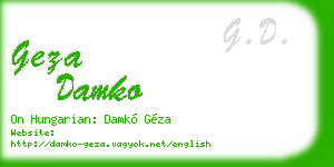 geza damko business card