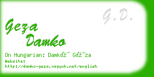 geza damko business card